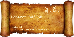 Mentzer Bánk névjegykártya